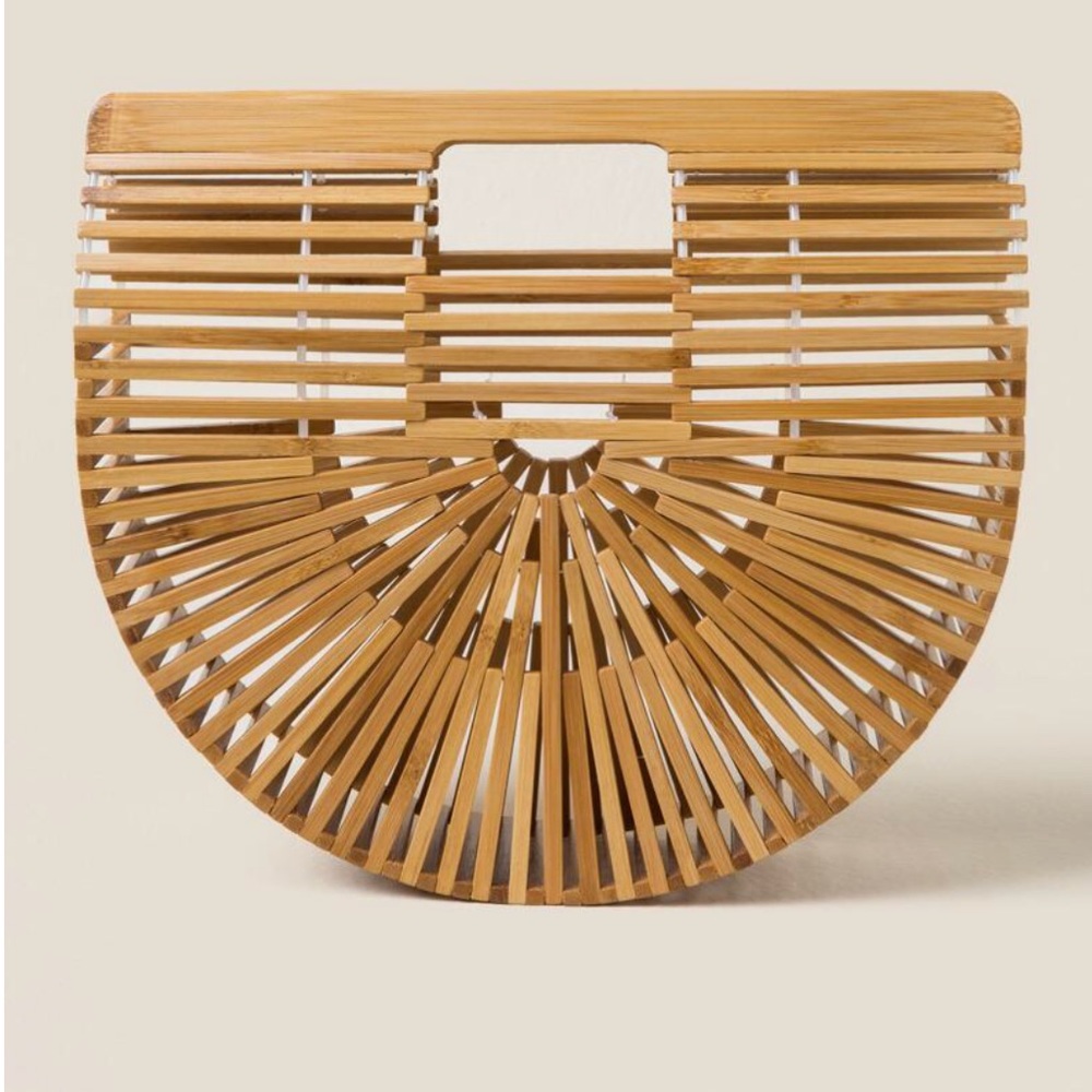 Bamboo wood wooden ark bag purse clutch w/ strap